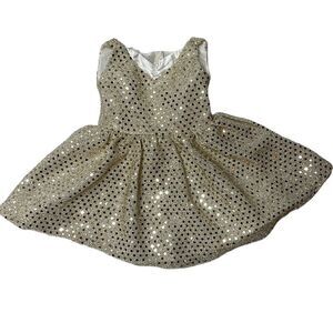 American Girl Tis The Season Christmas Holiday Gold Dress.